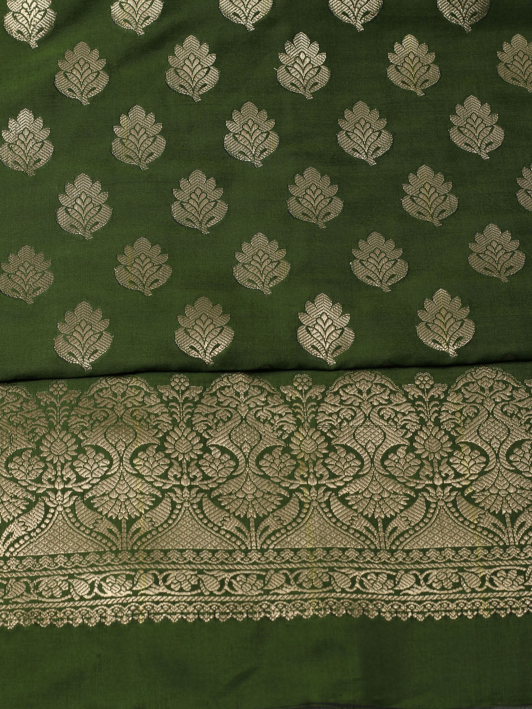 Woven Banarasi Chanderi Unstitched Suit With Dupatta