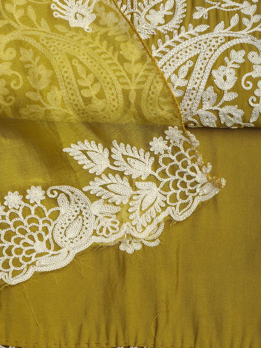 Cotton Blend Unstitched Suit Piece With Dupatta