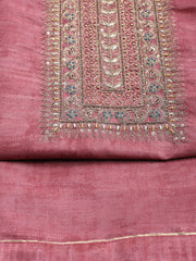Neck Embroidered Tissue Unstitched Suit With Dupatta