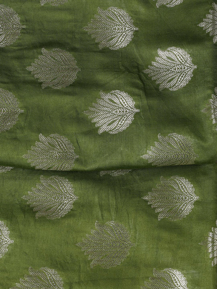 Woven Chanderi Unstitched Suit With Dupatta