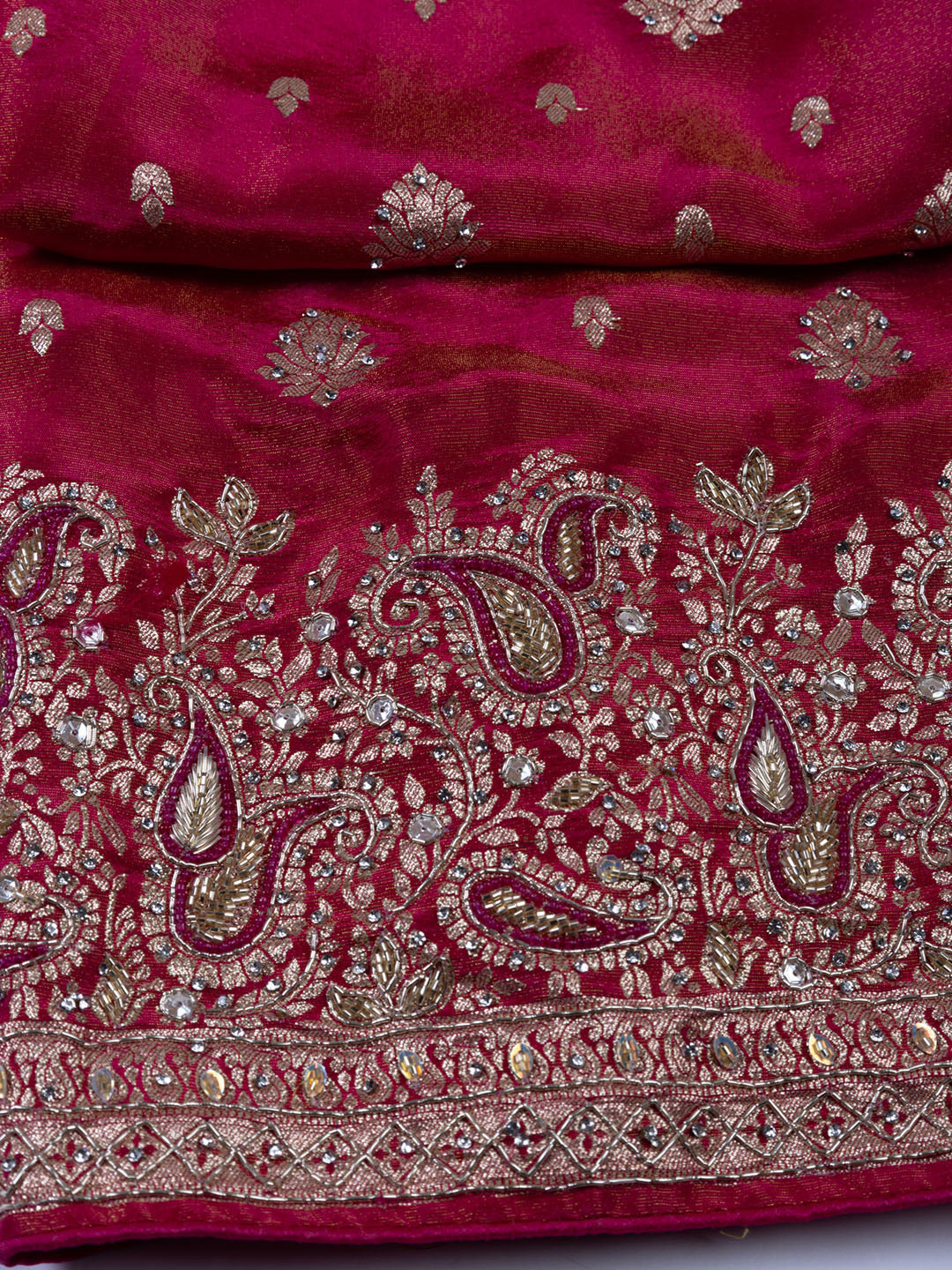 Embroidered Tissue Unstitched Suit With Dupatta