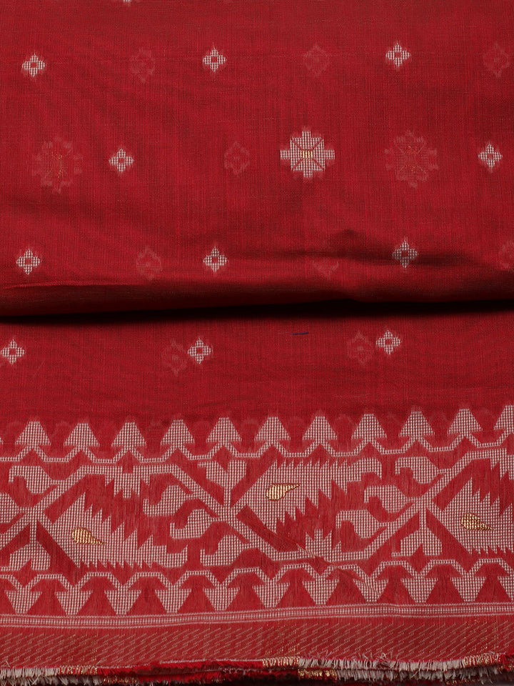 Jamdani Chanderi Unstitched Suit Piece With Dupatta
