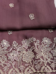 Embroidered Organza Unstitched Suit With Dupatta