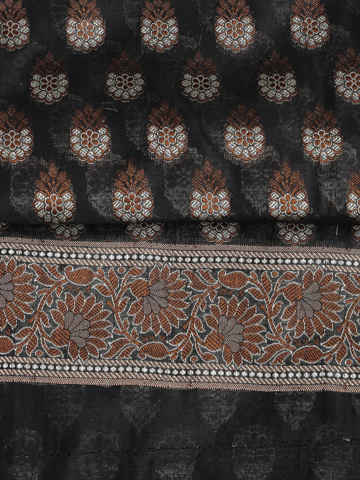Woven Chanderi Unstitched Suit With Dupatta