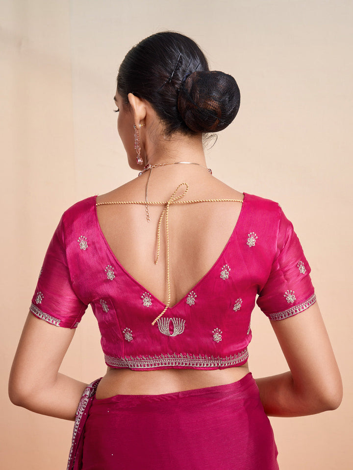 Embroidered Linen Blend Saree
