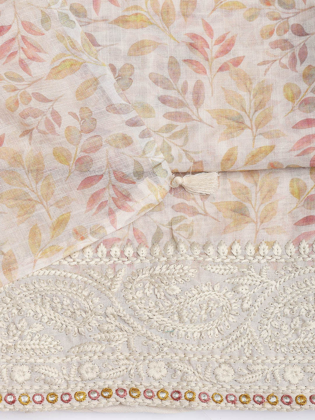 Printed Cotton Blend Unstitched Suit Piece With Dupatta