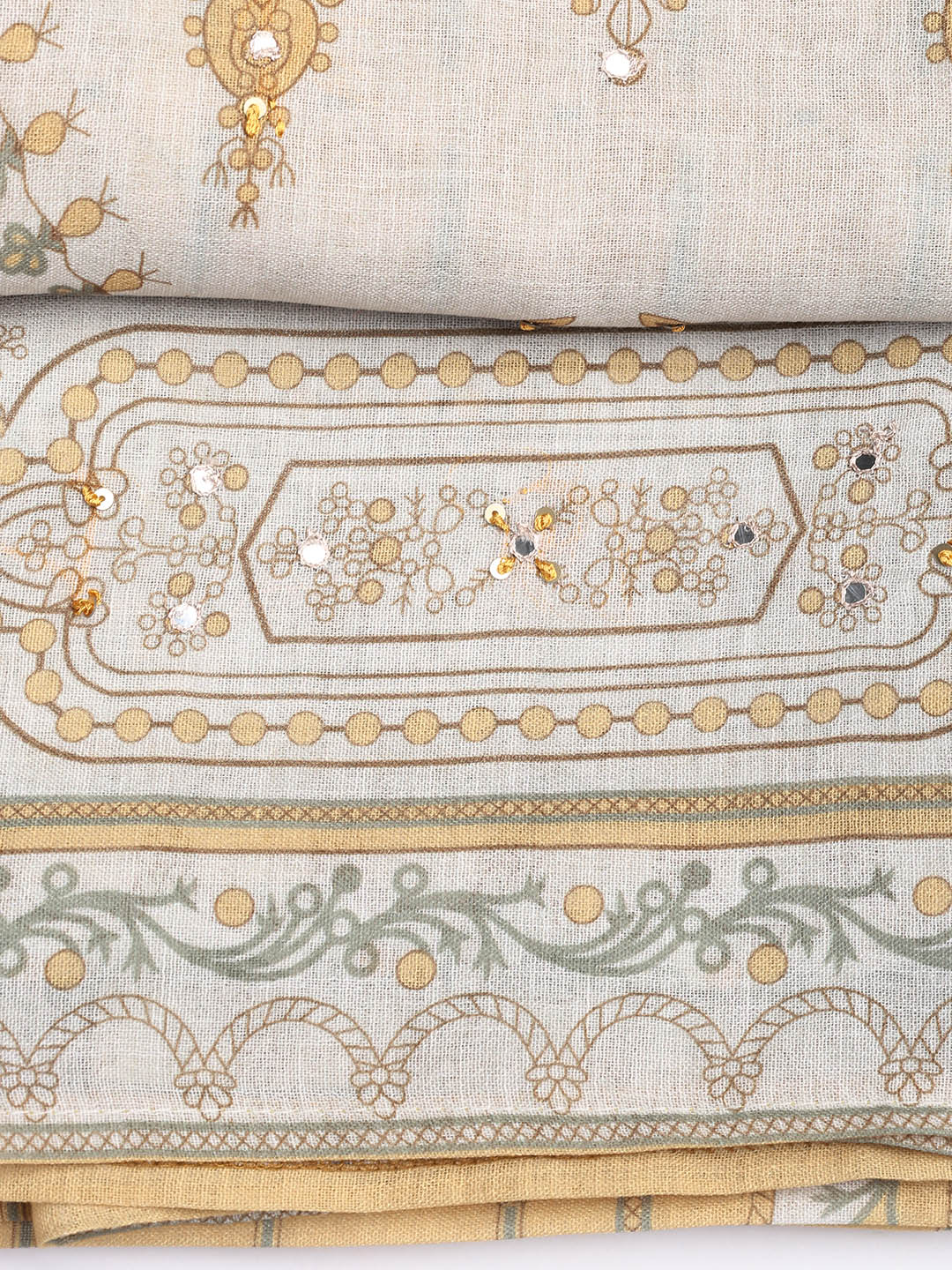 Printed Linen Unstitched Suit With Dupatta