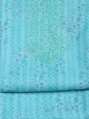 Neck Embroidery Linen Unstitched Suit With Dupatta