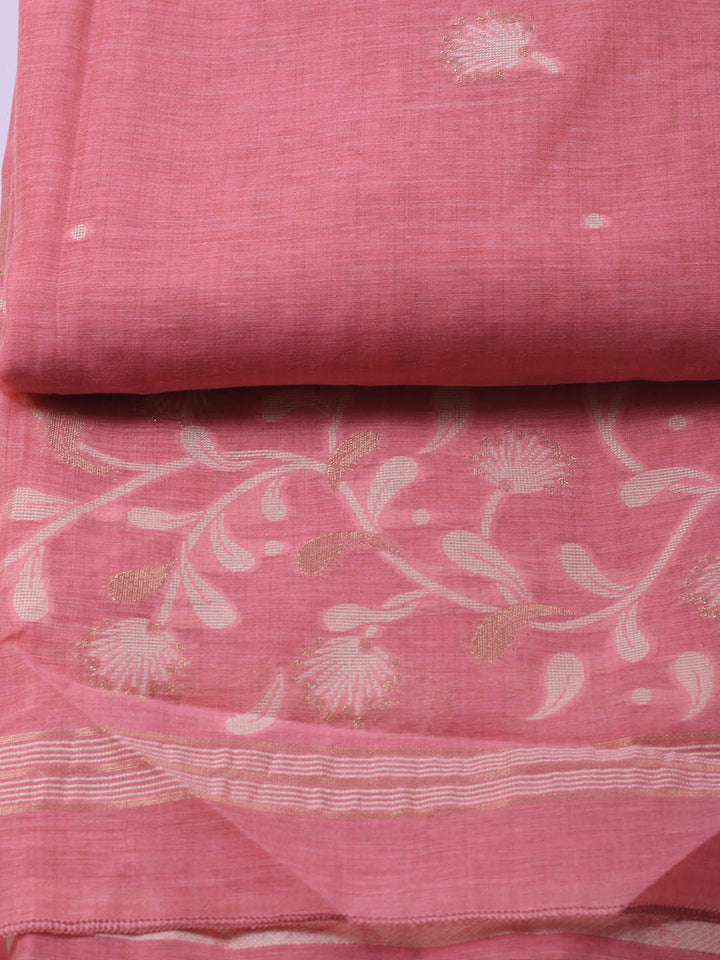 Neck Embroidery Chanderi Unstitched Suit With Dupatta