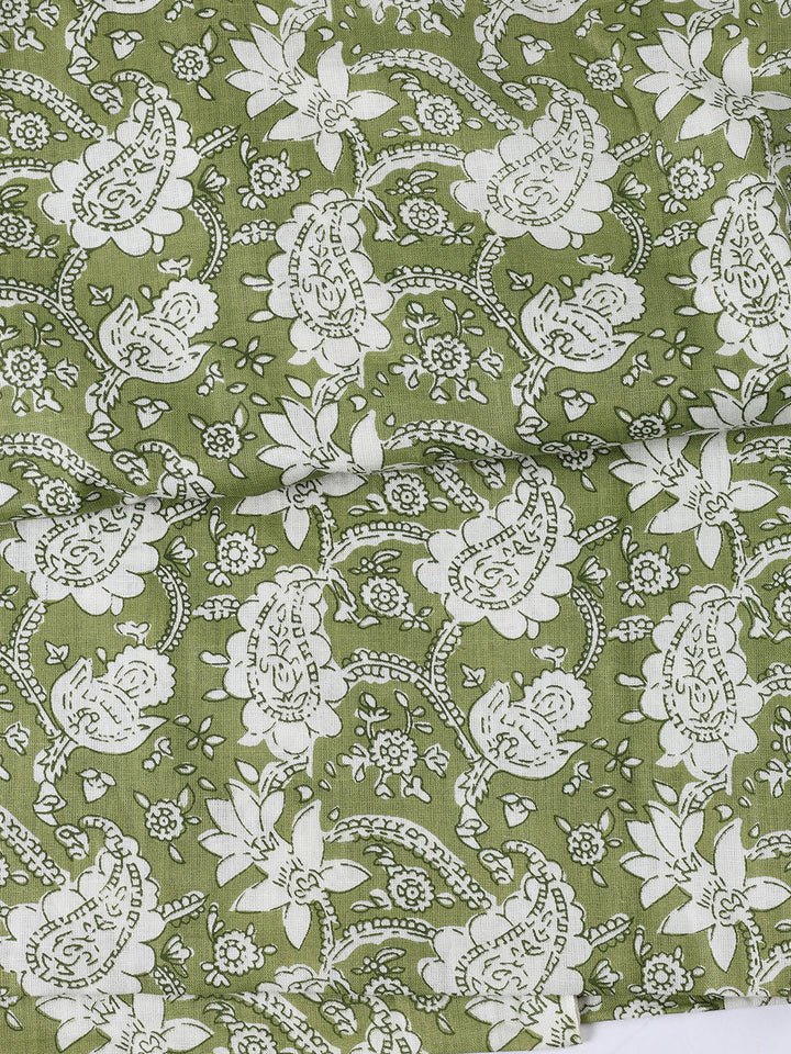 Printed Cotton Blend Unstitched Suit With Dupatta