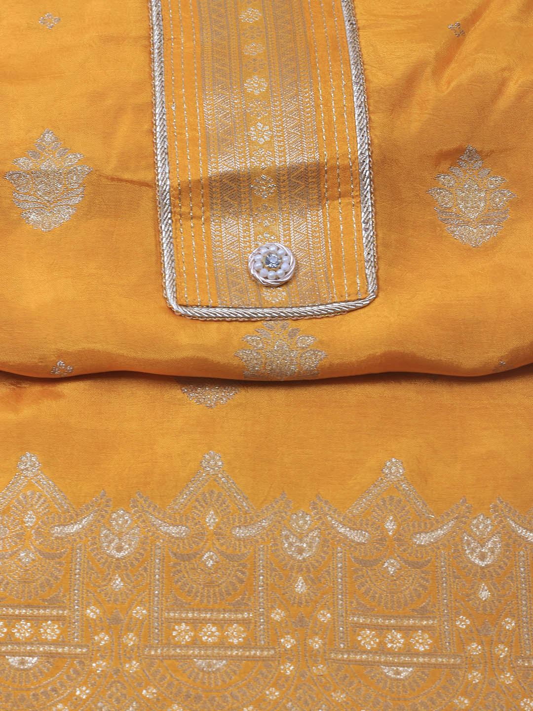 Embroidery Chanderi Unstitched Suit With Dupatta