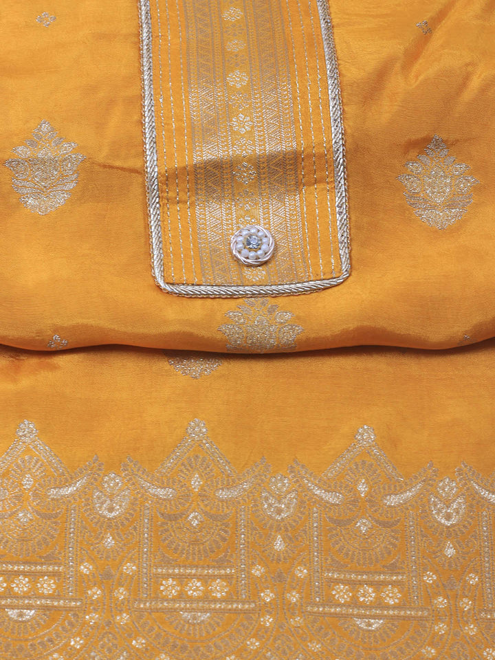 Embroidery Chanderi Unstitched Suit With Dupatta