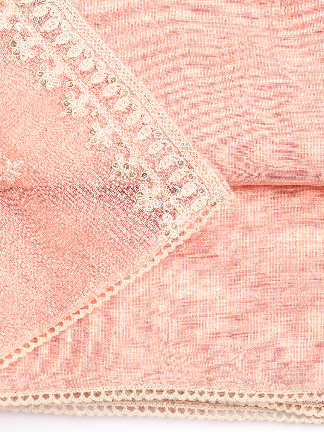 Embroidered Cotton Blend Unstitched Suit Piece With Dupatta