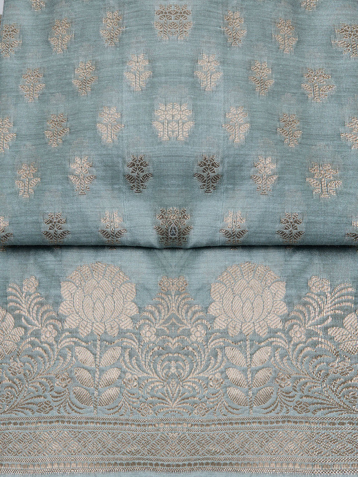 Woven Chanderi Unstitched Suit With Dupatta
