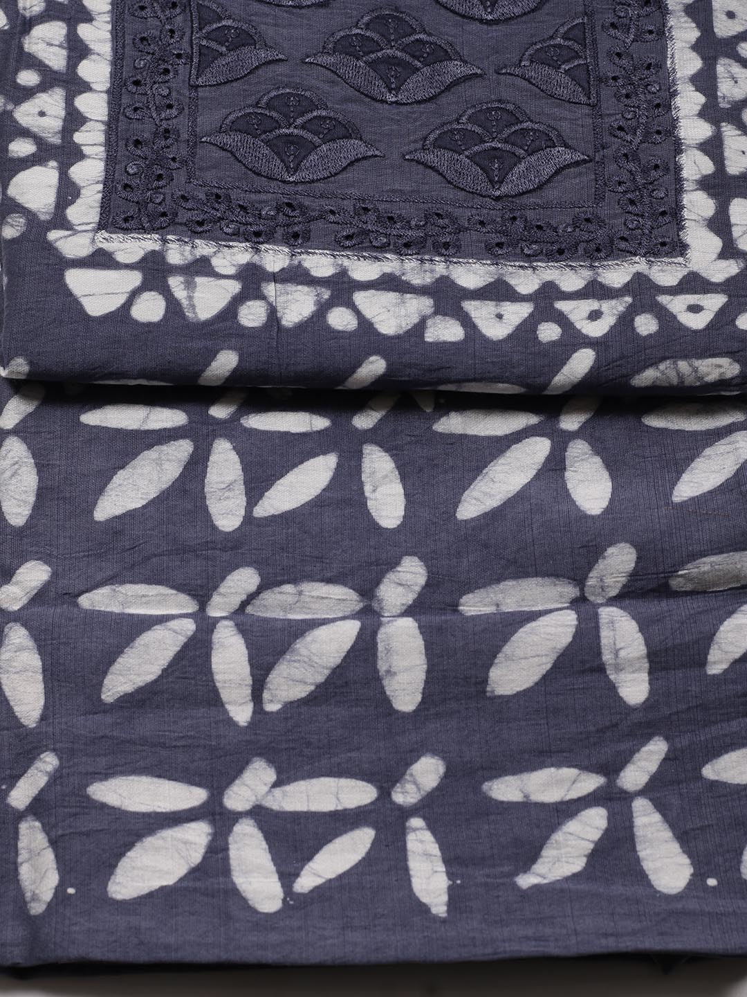 Printed Cotton Blend Unstitched Suit Piece With Dupatta