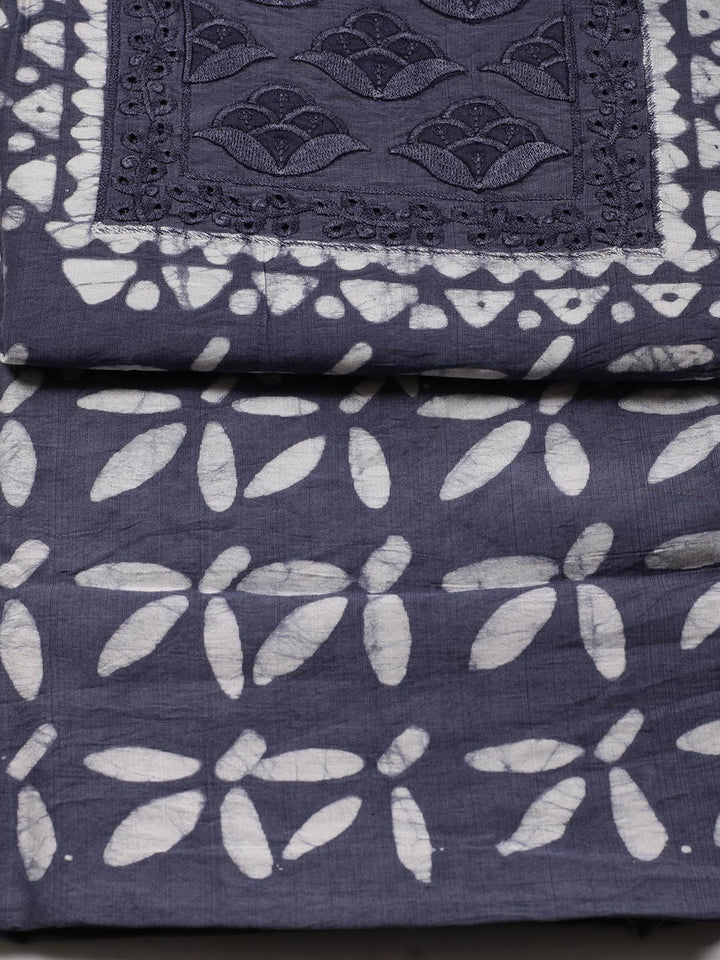 Printed Cotton Blend Unstitched Suit Piece With Dupatta