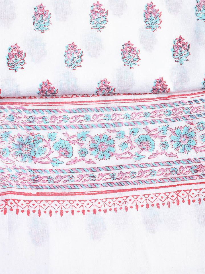 Printed Cotton Blend Unstitched Suit With Dupatta
