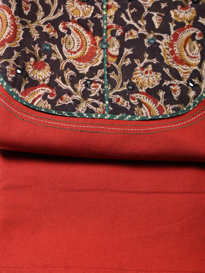 Printed Cotton Blend Unstitched Suit Piece With Dupatta