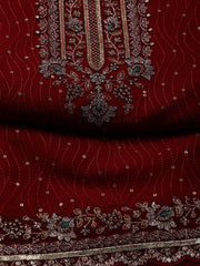 Embroidered Organza Unstitched Suit Piece With Dupatta