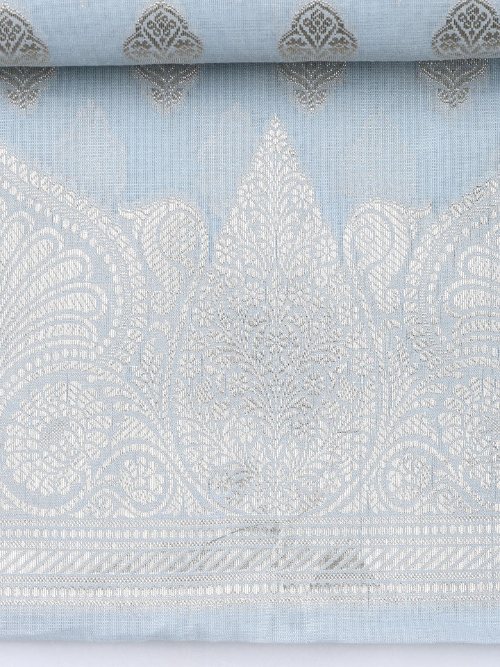 Woven Chanderi Unstitched Suit With Dupatta
