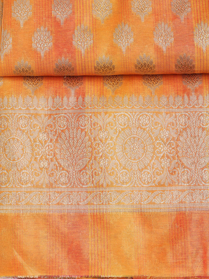Woven Chanderi Unstitched Suit With Dupatta