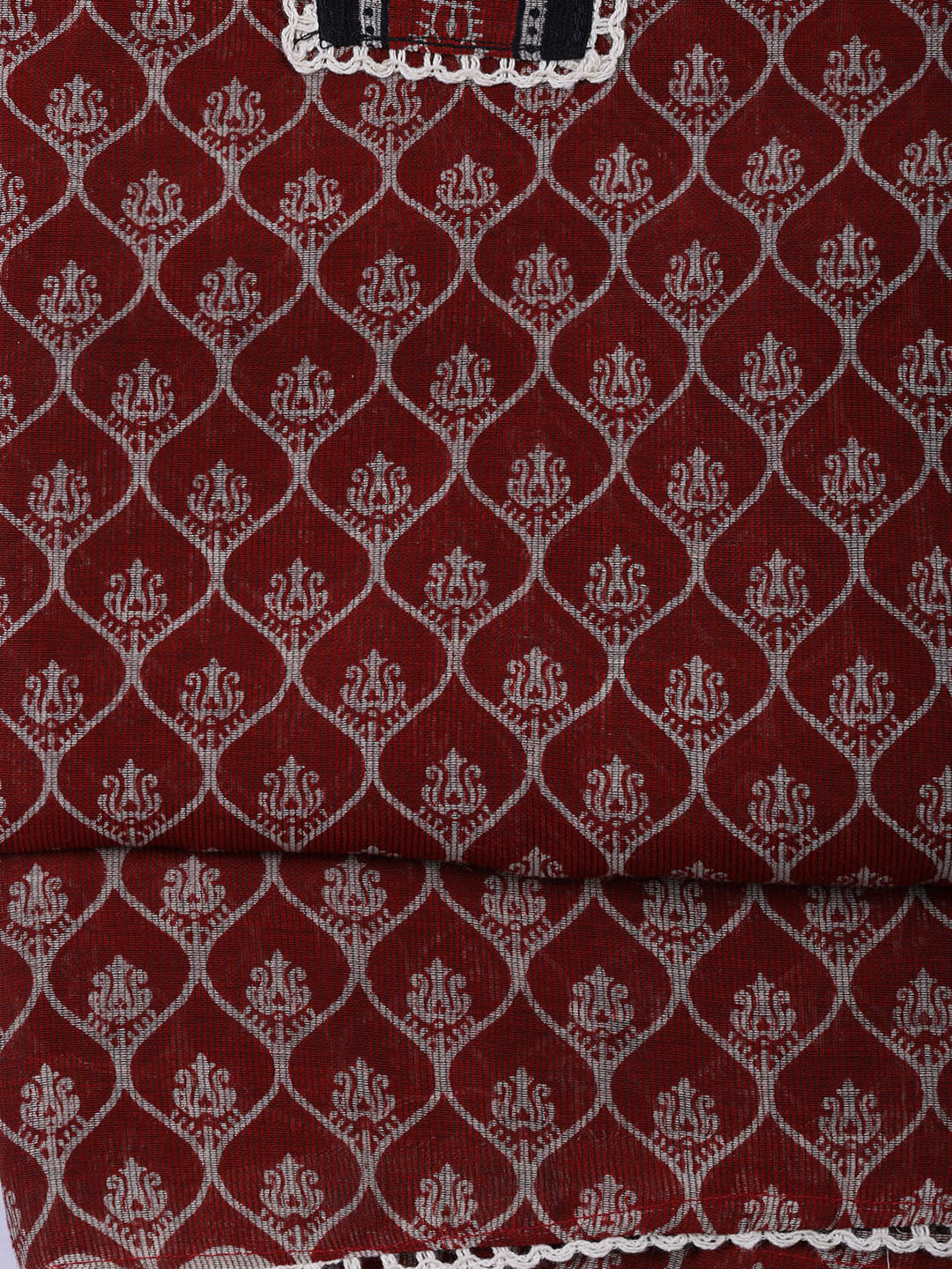 Printed Cotton Blend Unstitched Suit With Dupatta