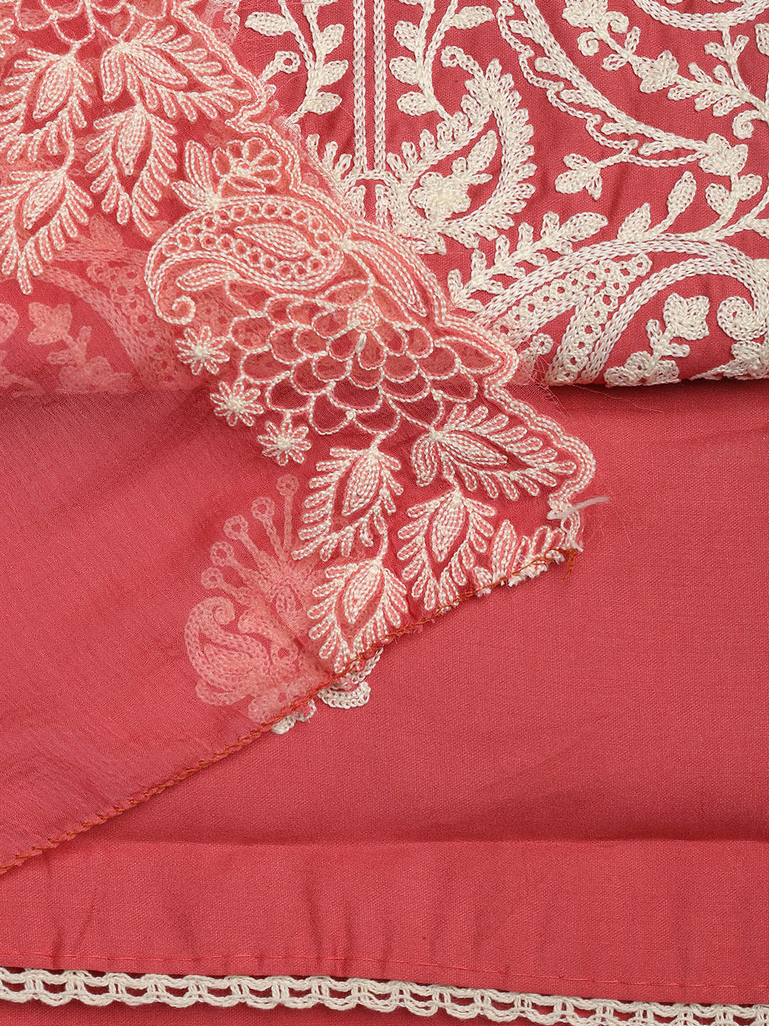 Cotton Blend Unstitched Suit Piece With Dupatta