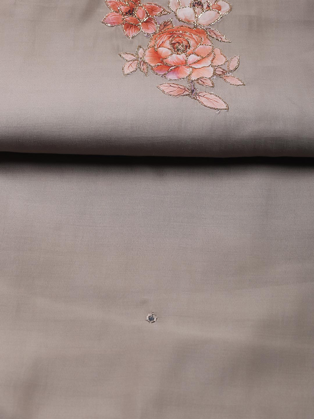 Neck Embroidered Cotton Blend Unstitched Suit Piece With Dupatta