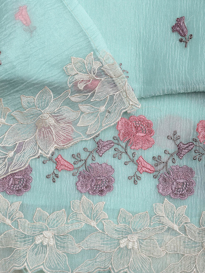 Embroidery Tissue Unstitched Suit With Dupatta