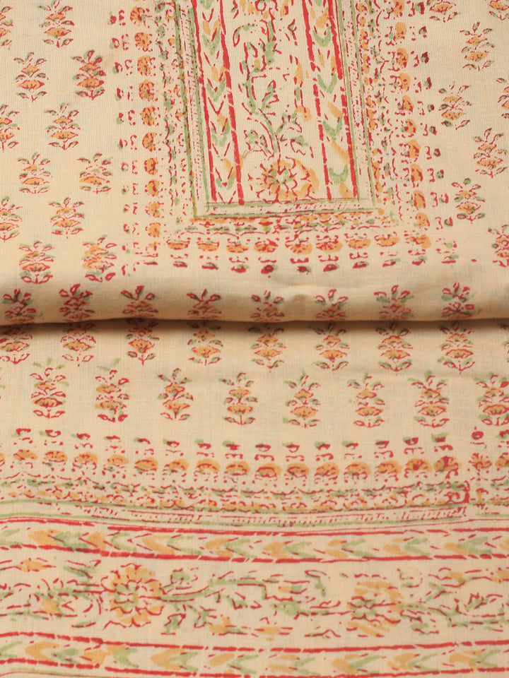 Printed Cotton Blend Unstitched Suit Piece With Dupatta