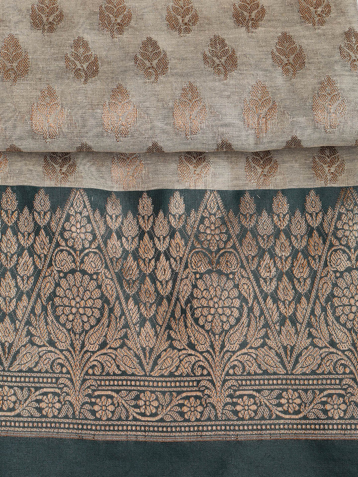 Woven Chanderi Unstitched Suit With Dupatta