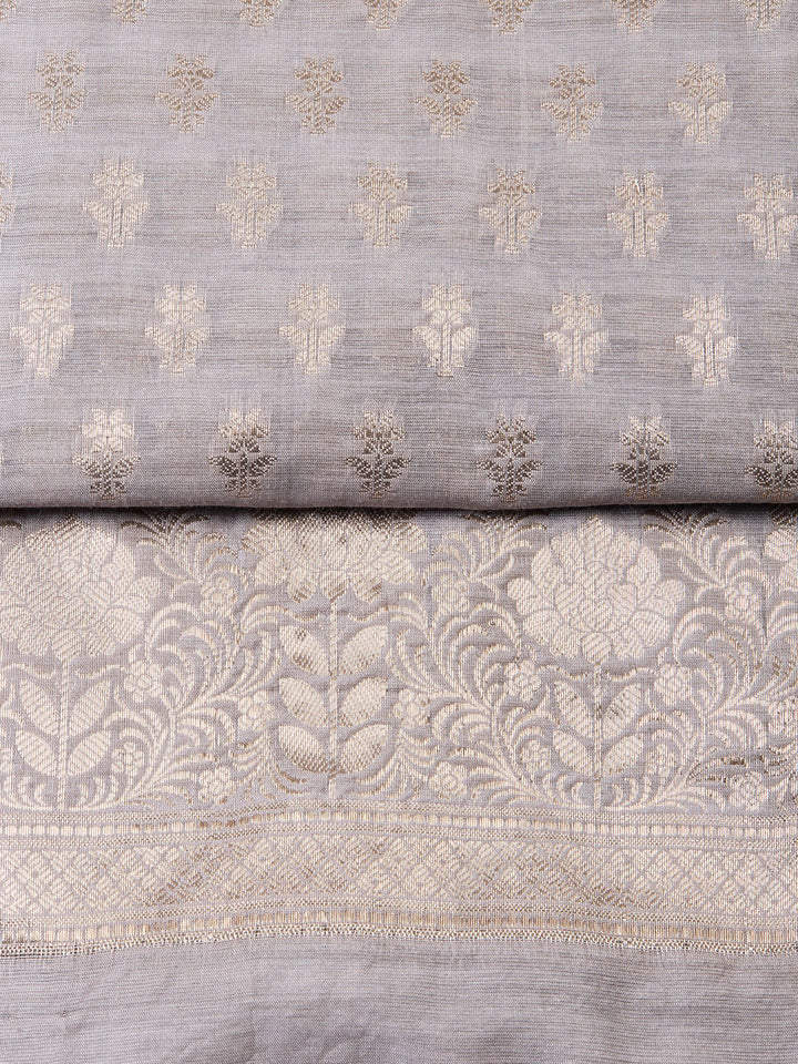 Woven Chanderi Unstitched Suit With Dupatta