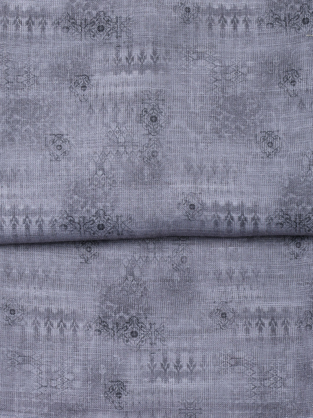 Neck Embroidered Linen Unstitched Suit Piece With Dupatta