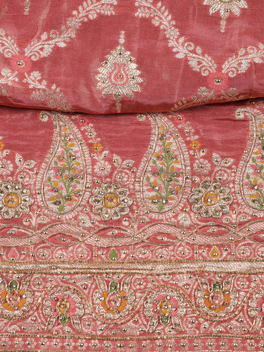 Woven Tissue Unstitched Suit Piece With Dupatta