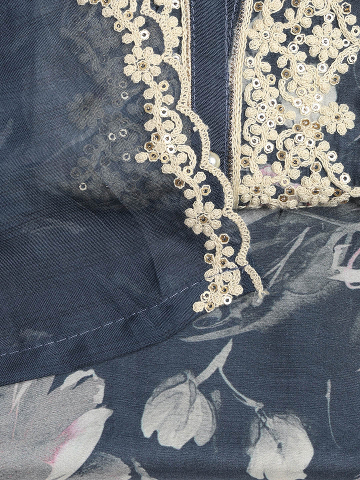 Embroidered Muslin Unstitched Suit With Dupatta