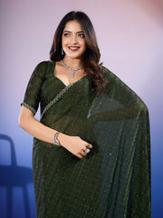 Stone Work Art Chiffon Saree