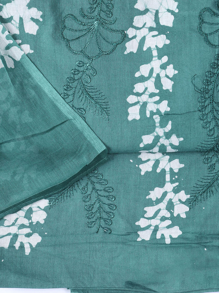 Printed Cotton Blend Unstitched Suit With Dupatta