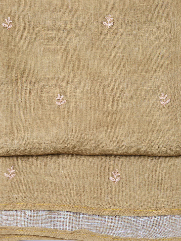 Neck Embroidered Cotton Blend Unstitched Suit With Dupatta