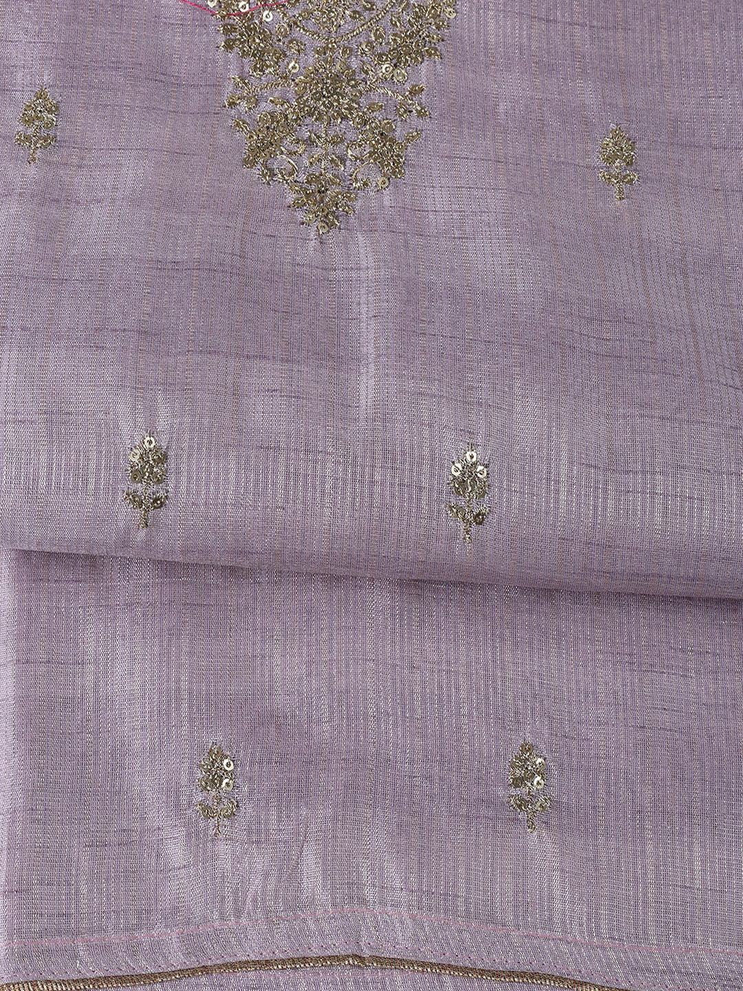 Neck Embroidered Tissue Unstitched Suit Piece With Dupatta