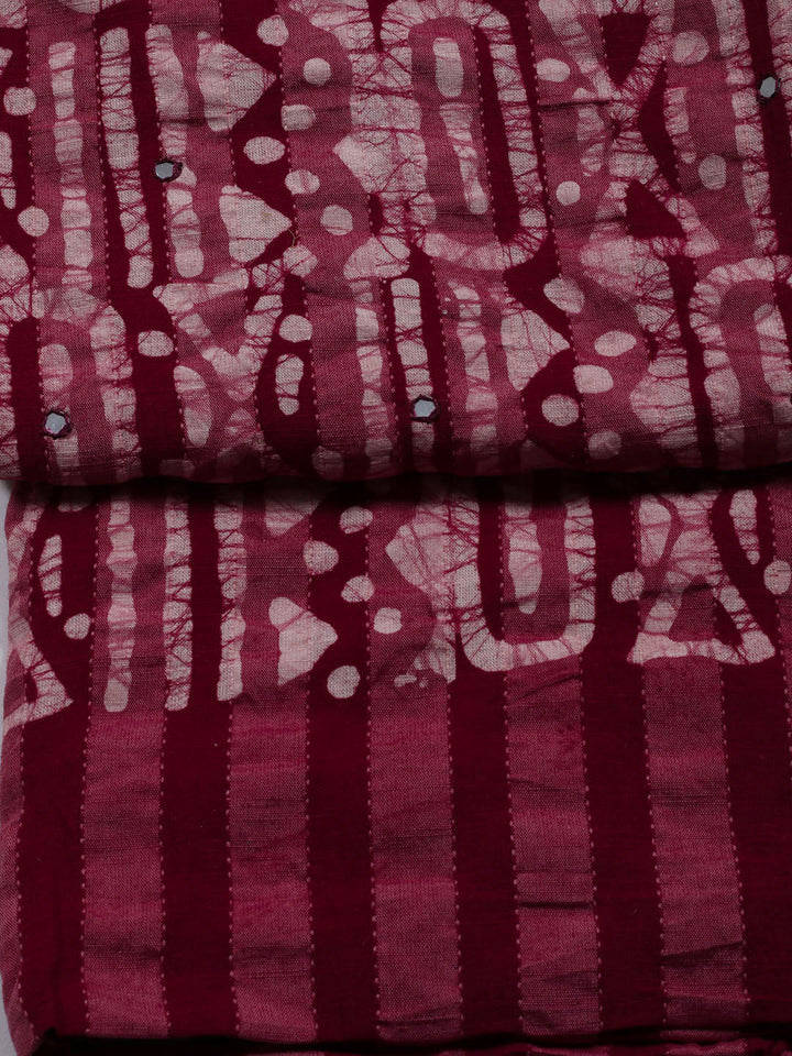 Printed Cotton Blend Unstitched Suit With Dupatta