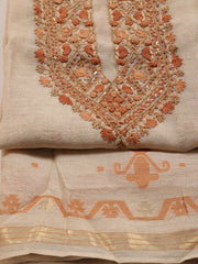Kantha Work Chanderi Unstitched Suit With Dupatta