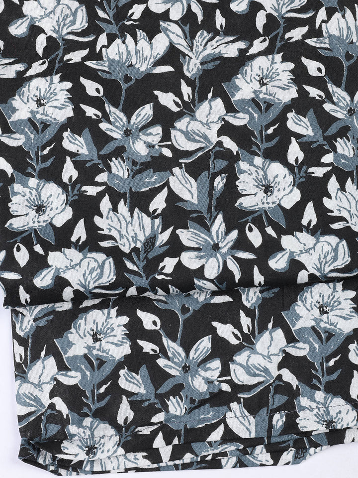 Printed Cotton Blend Unstitched Suit With Dupatta