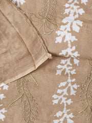 Printed Cotton Blend Unstitched Suit With Dupatta
