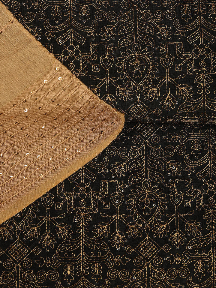 Embroidery Chanderi Unstitched Suit With Dupatta