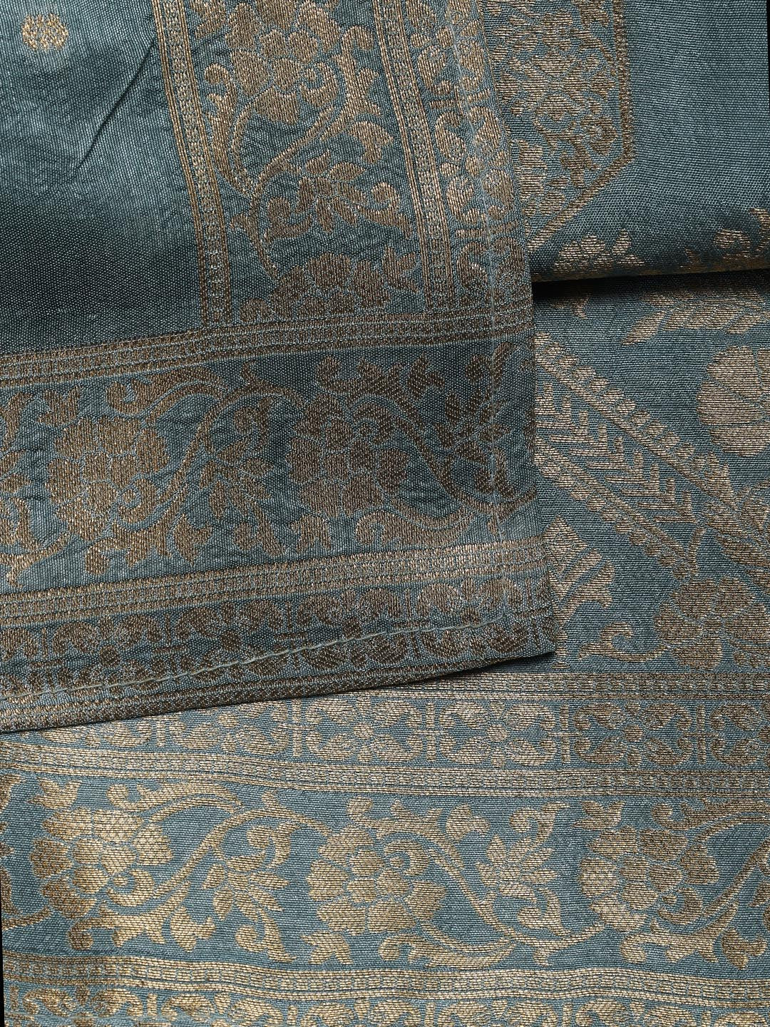 Embroidered Chanderi Unstitched Suit Piece With Dupatta