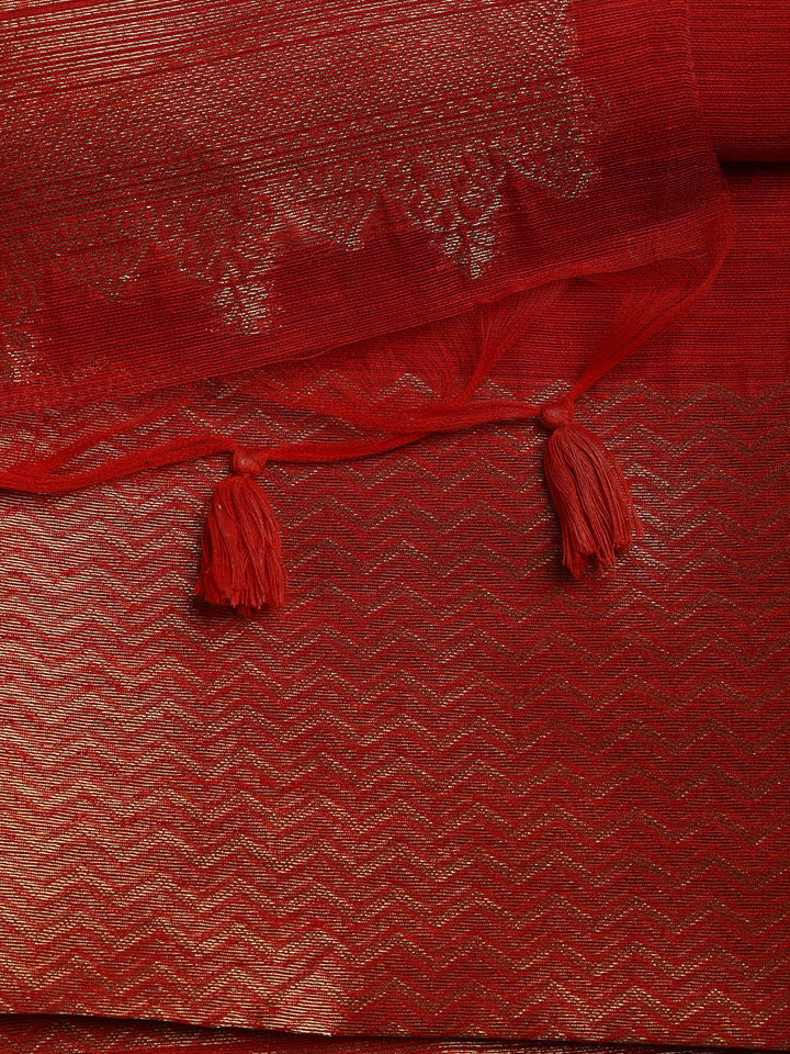Woven Chanderi Unstitched Suit Piece With Dupatta