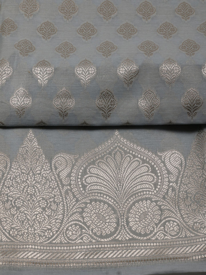 Woven Chanderi Unstitched Suit With Dupatta