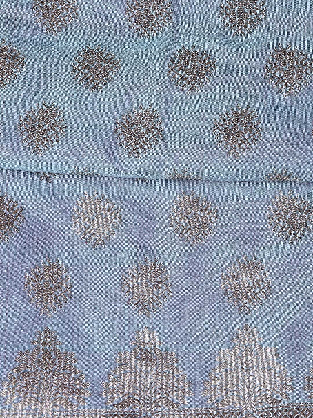 Floral Woven Booti Chanderi Unstitched Suit With Dupatta
