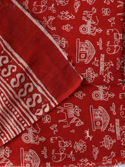 Printed Cotton Blend Unstitched Suit With Dupatta