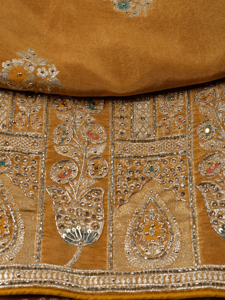 Woven Tissue Unstitched Suit Piece With Dupatta